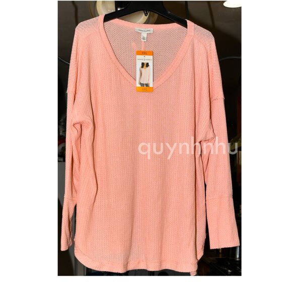 Vintage Women Thermal V neck Knit - Picture 2 of 6